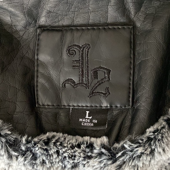 KIDS LARGE FAUX LEATHER JACKET - Picture 2 of 5